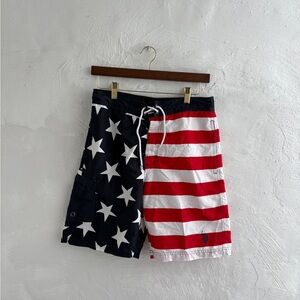 U.S. Polo Assn. men's American flag swim shorts size small